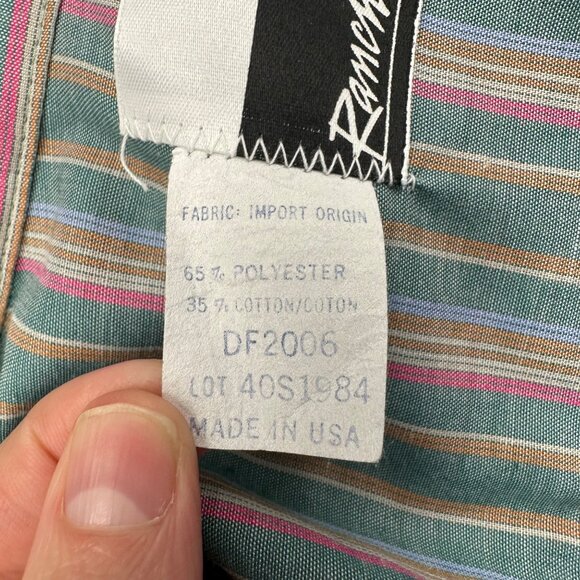 Vintage Mens Pearl Snap Button Down Shirt Striped Western Ranch And Town USA - Picture 5 of 8